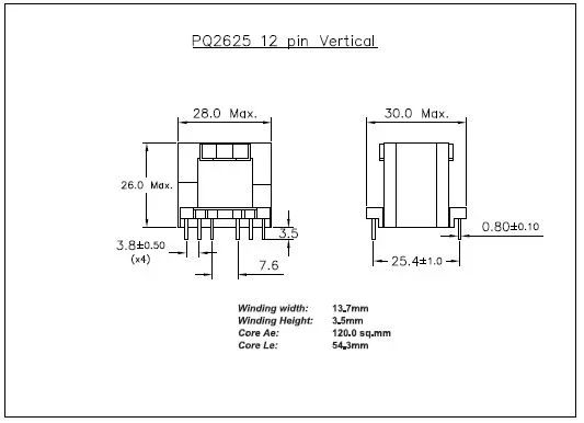 PQ Series Ferrite Core View 1