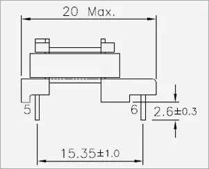 EF12.6 EE1304 9 pin Horizontal Bobbin View 2