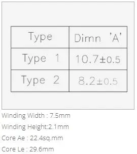 EE1306 10 pin Vertical Bobbin View 3