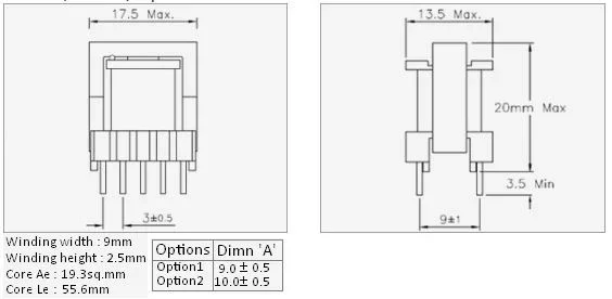 Ferrite Series EE16 EF12.6 Bobbin